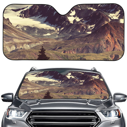 Denali Mountain Print Car Windshield Sun Shade