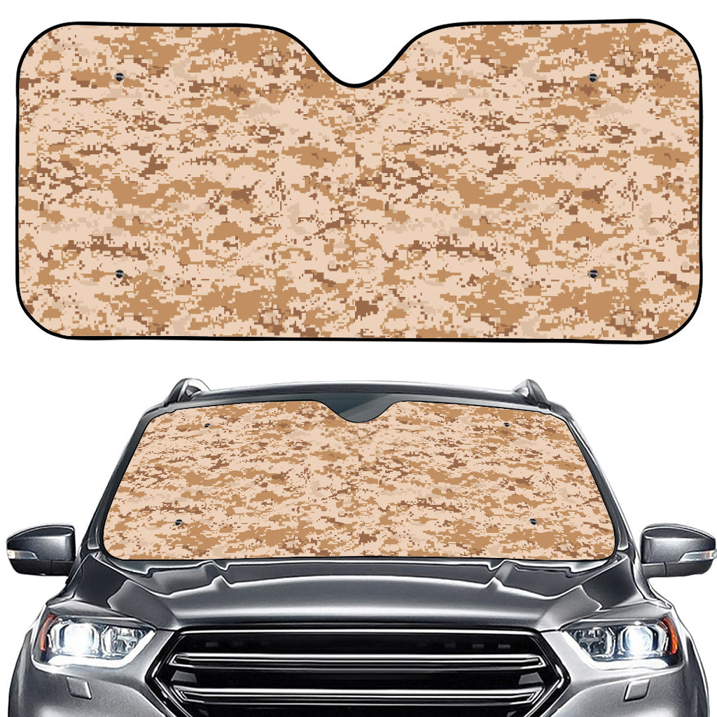 Desert Digital Camo Pattern Print Car Windshield Sun Shade