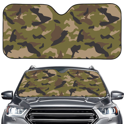 Desert Green Camouflage Print Car Windshield Sun Shade