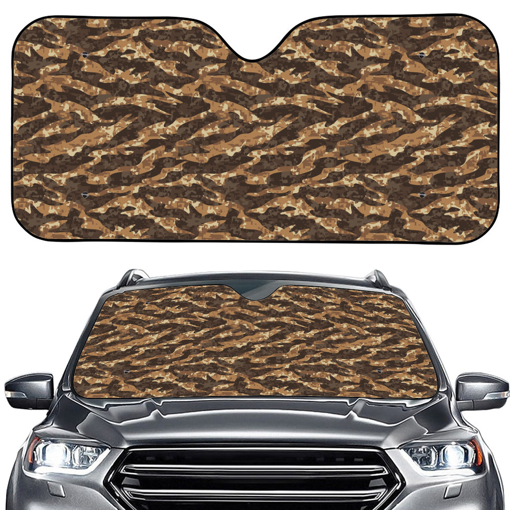 Desert Tiger Stripe Camouflage Print Car Windshield Sun Shade