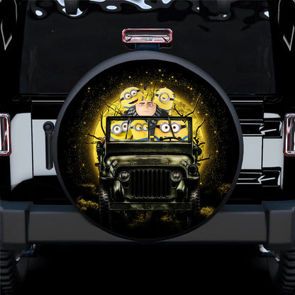 Despicable Me Gru And Minions Ride Jeep Moonlight Halloween Funny Car Spare Tire Cover