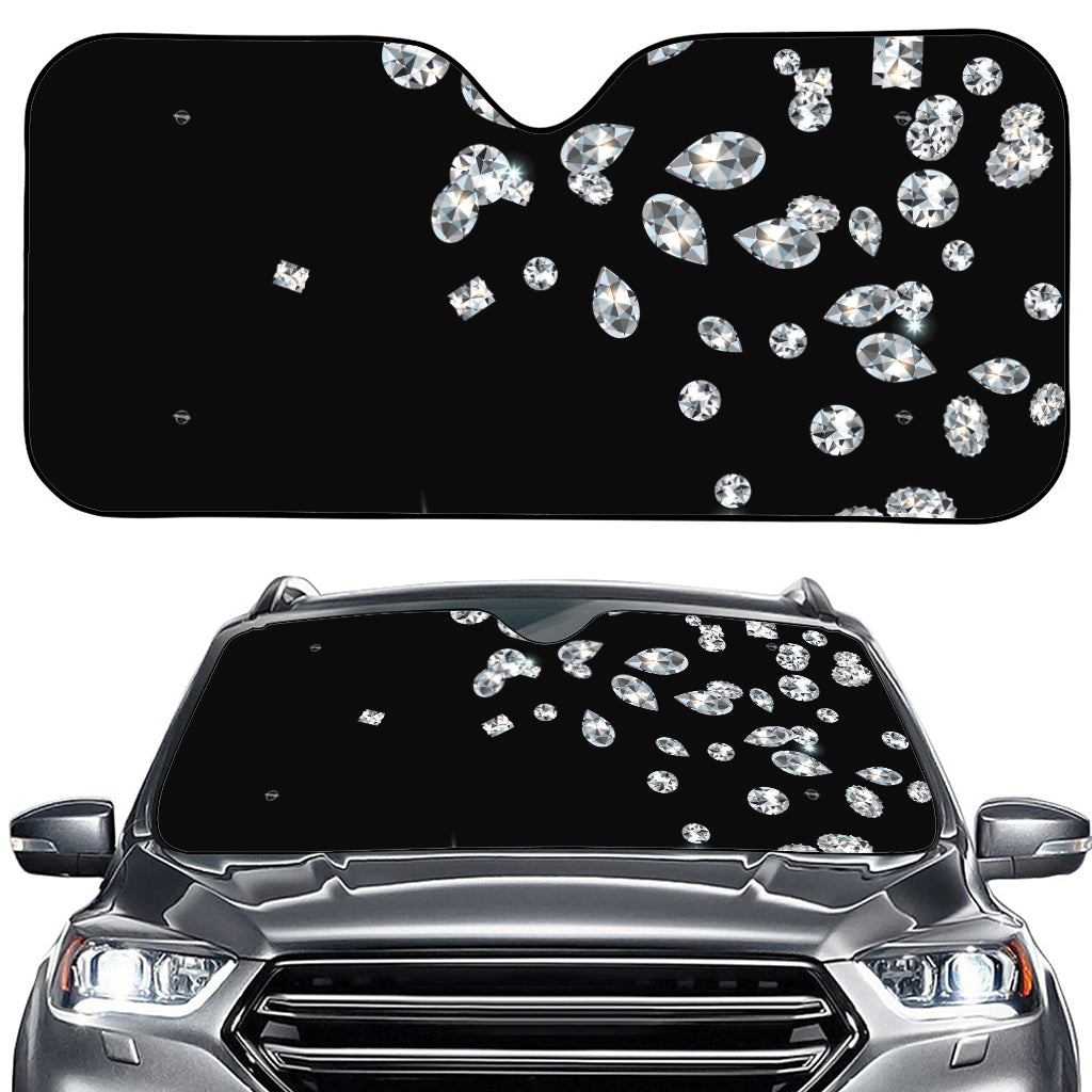 Diamond Gems Print Car Windshield Sun Shade