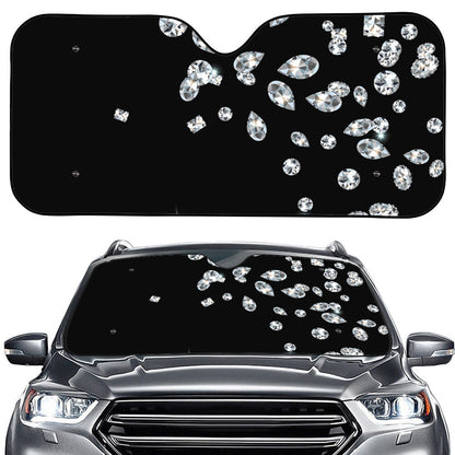 Diamond Gems Print Car Windshield Sun Shade