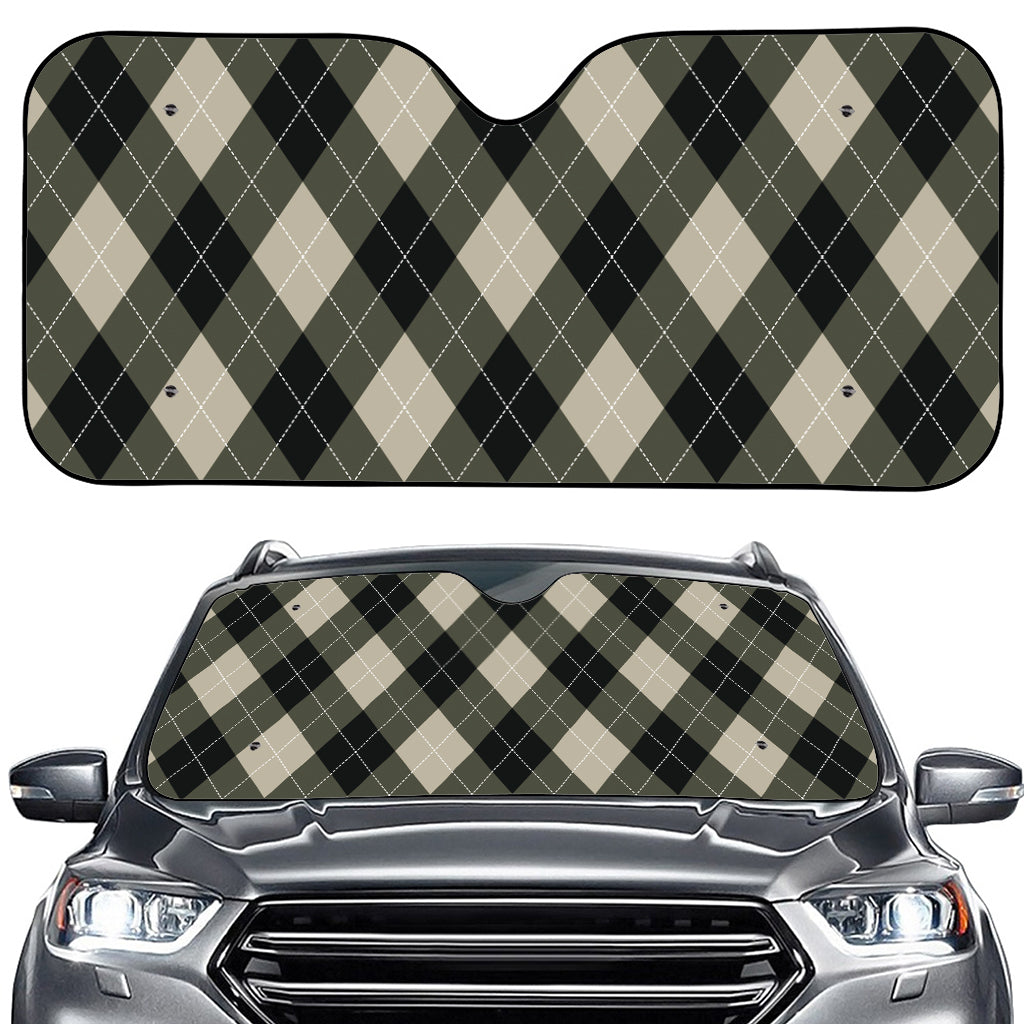 Diamond Shapes Argyle Pattern Print Car Windshield Sun Shade