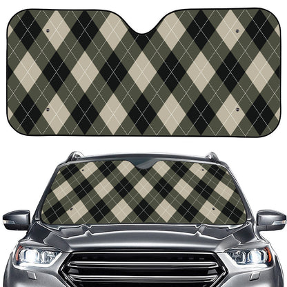 Diamond Shapes Argyle Pattern Print Car Windshield Sun Shade