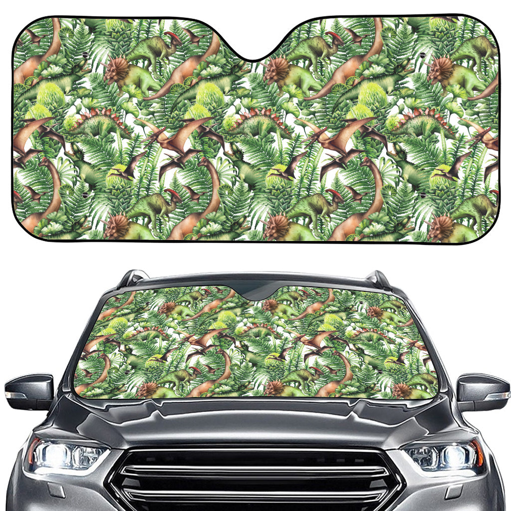 Dinosaur And Prehistoric Plants Print Car Windshield Sun Shade