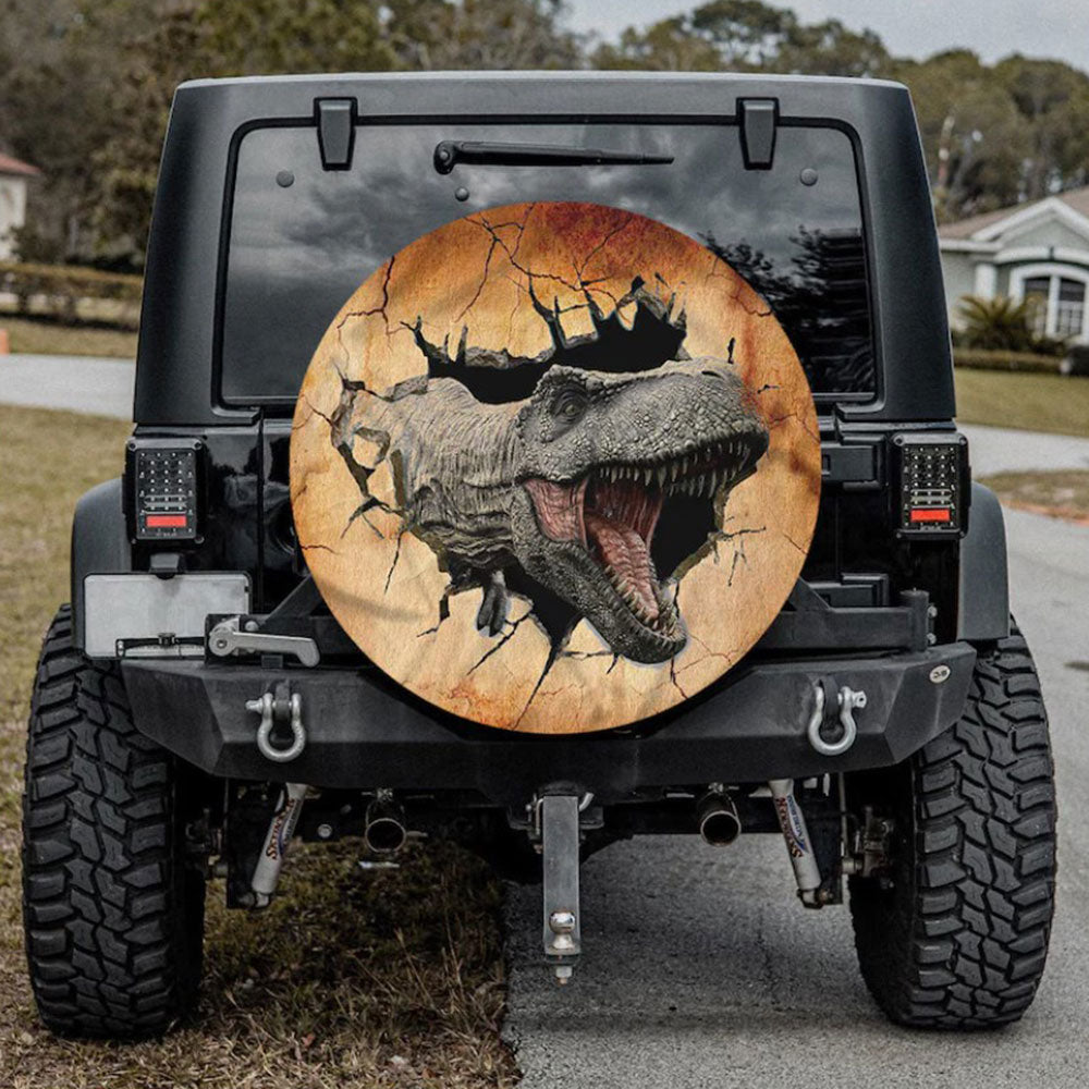 Dinosaur Appears, T-Rex Crack Car Spare Tire Cover