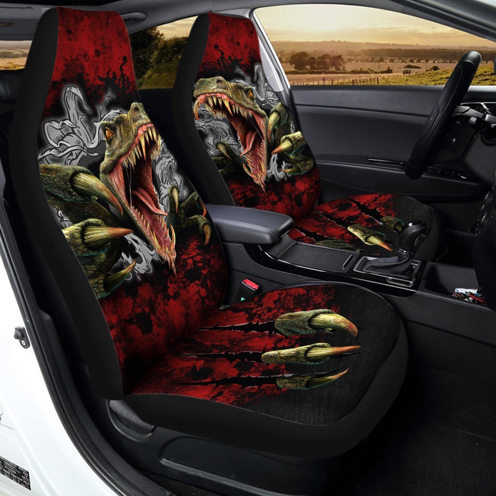 Dinosaur Raptor Car Seat Covers Custom Dinosaur Car Accessories