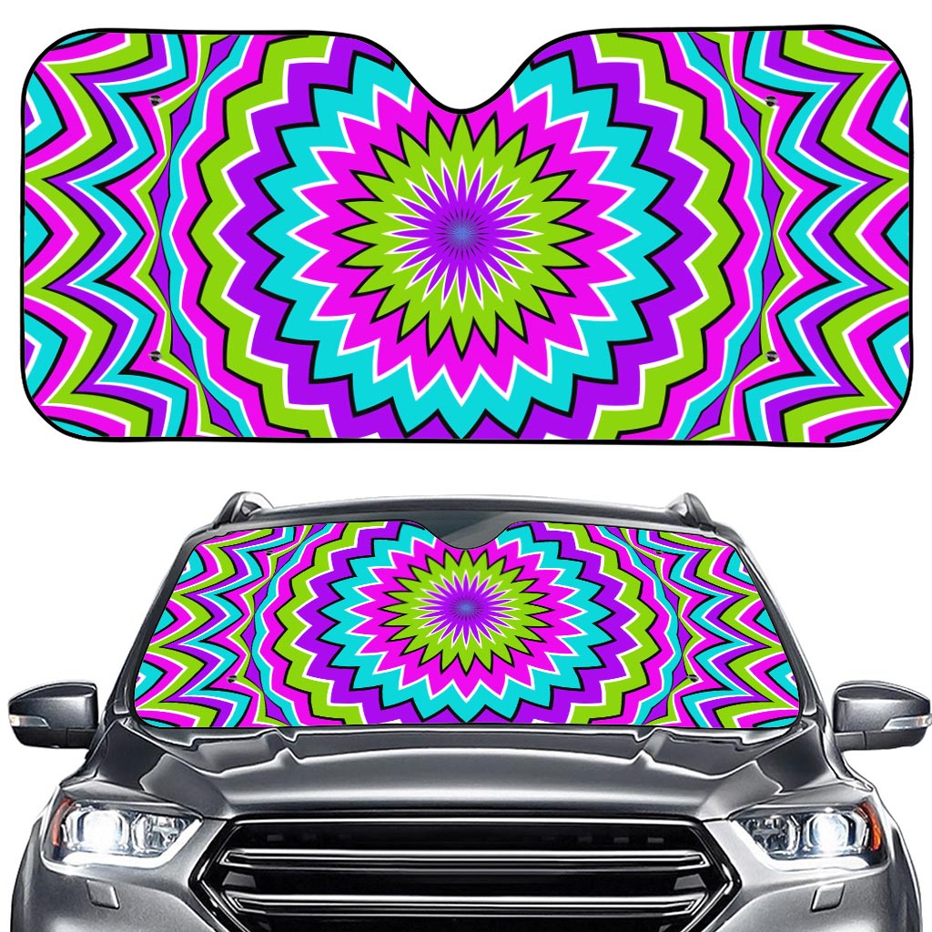 Dizzy Circle Moving Optical Illusion Car Windshield Sun Shade