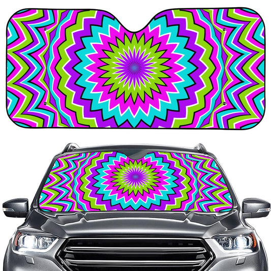 Dizzy Circle Moving Optical Illusion Car Windshield Sun Shade