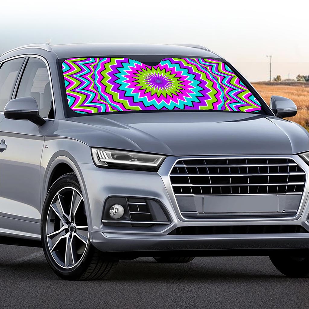 Dizzy Circle Moving Optical Illusion Car Windshield Sun Shade