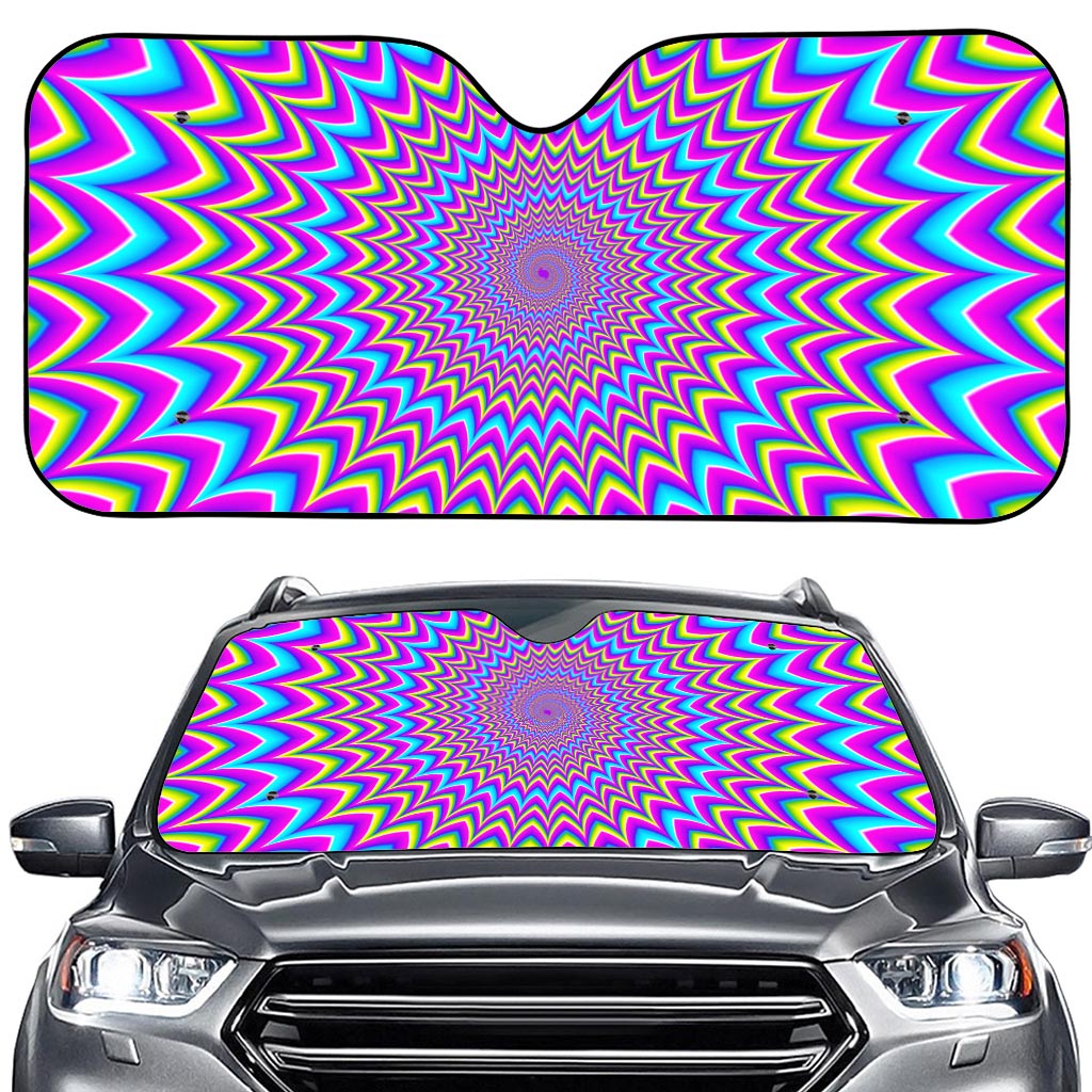 Dizzy Spiral Moving Optical Illusion Car Windshield Sun Shade