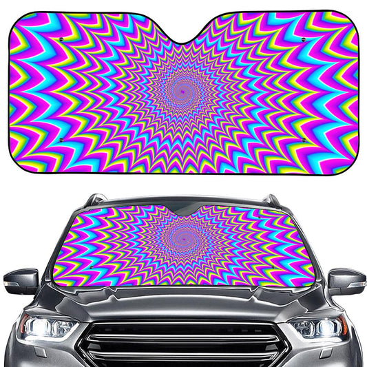 Dizzy Spiral Moving Optical Illusion Car Windshield Sun Shade
