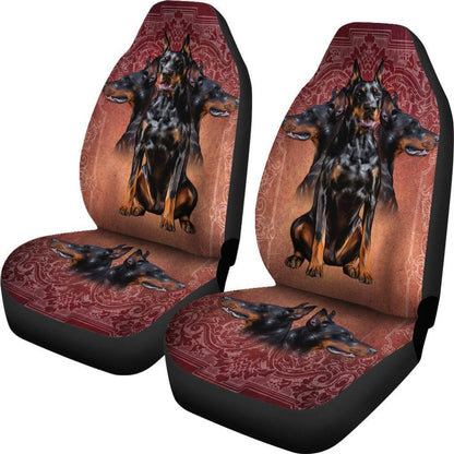 Doberman Car Seat Covers Custom Funny Car Accessories For Dog Lovers