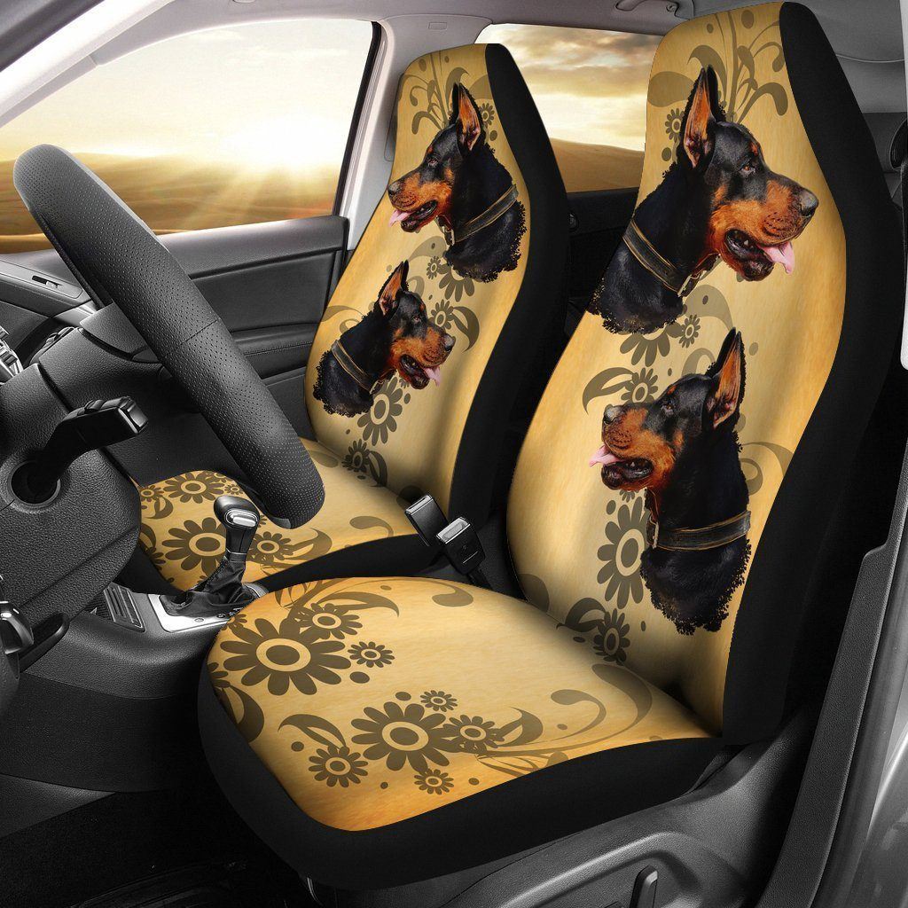 Doberman Car Seat Covers Custom Vintage Car Accessories For Dog Lovers