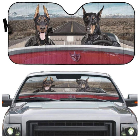 Doberman Dogs Custom Car Auto Sun Shades Windshield Accessories Decor Gift