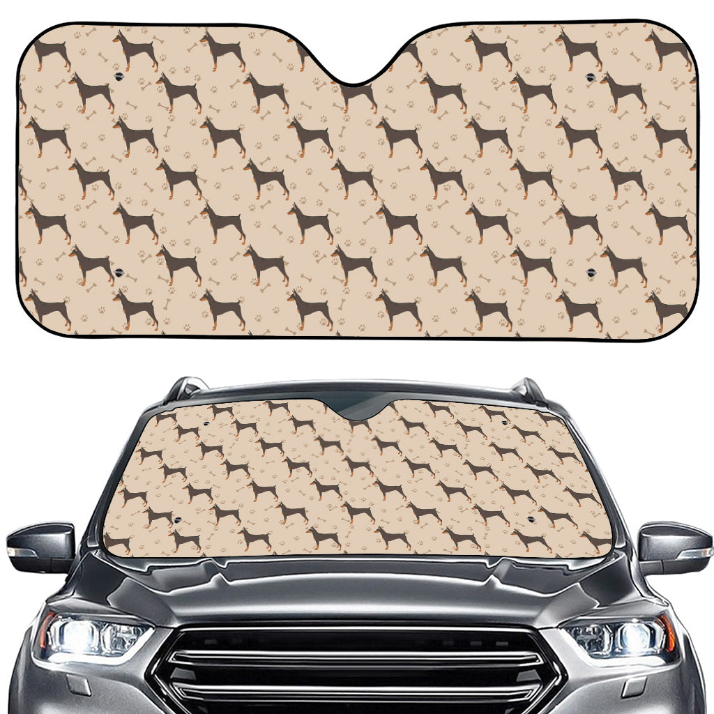 Doberman Pinscher Pattern Print Car Windshield Sun Shade