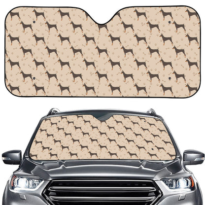 Doberman Pinscher Pattern Print Car Windshield Sun Shade