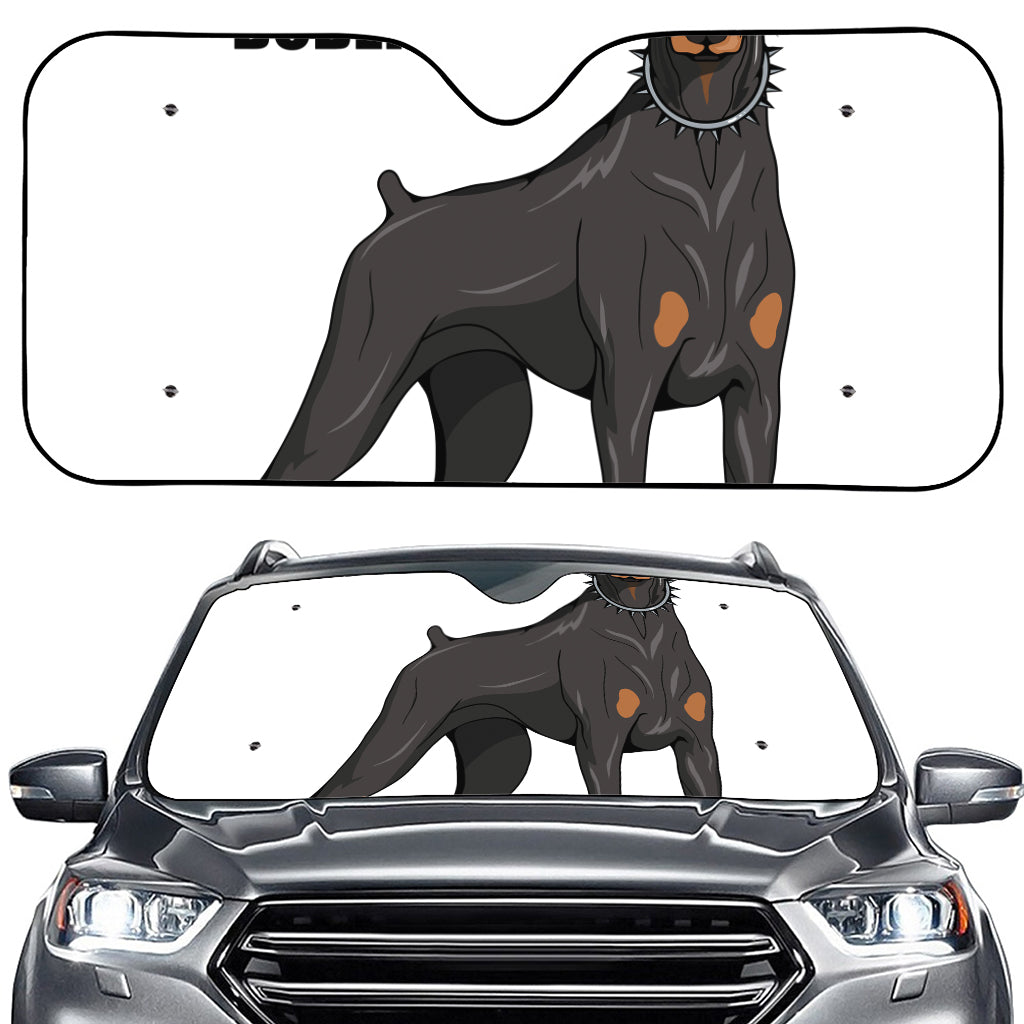 Doberman Pinscher Print Car Windshield Sun Shade