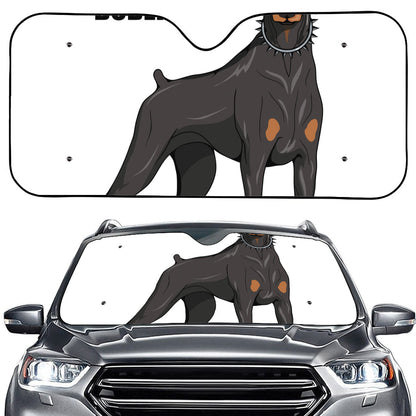 Doberman Pinscher Print Car Windshield Sun Shade