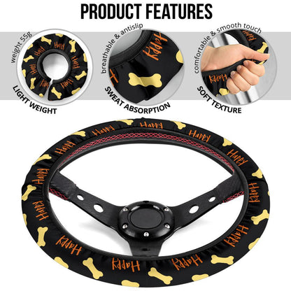 Dog Foot Print Partern Premium Car Steering Wheel Cover