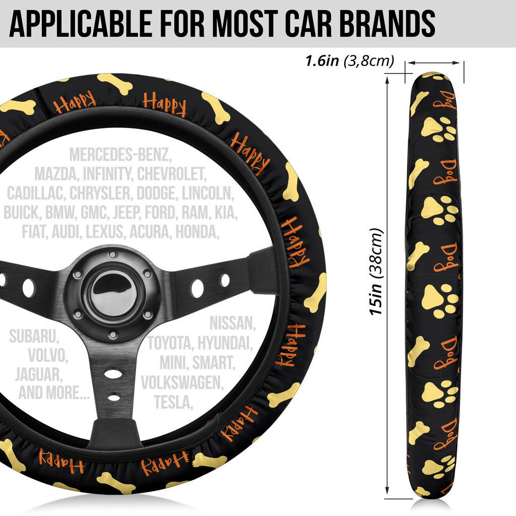 Dog Foot Print Partern Premium Car Steering Wheel Cover