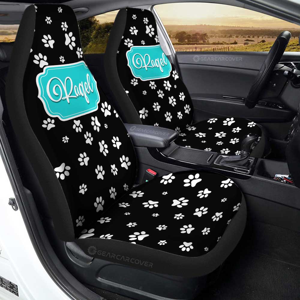 Dog Kitty Paw Car Seat Covers Custom Personalized Name Car Accessories