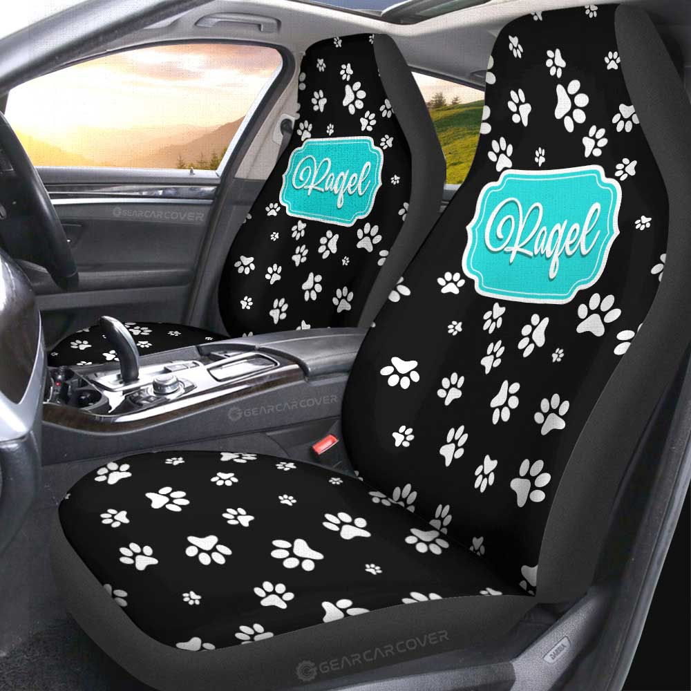 Dog Kitty Paw Car Seat Covers Custom Personalized Name Car Accessories