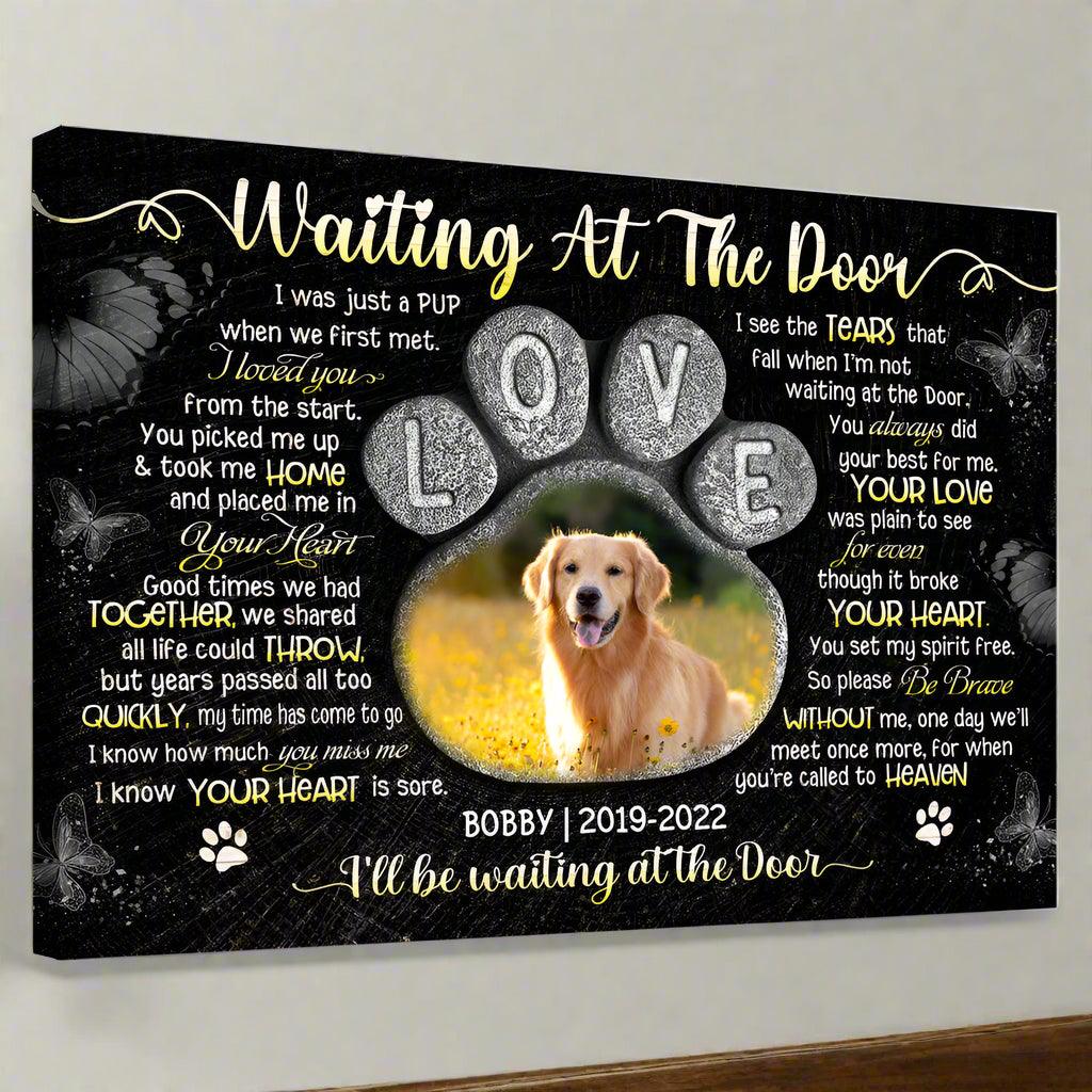 Personalized Dog Loss Gift - Waiting At The Door Memorial Canvas - PersonalizedFury