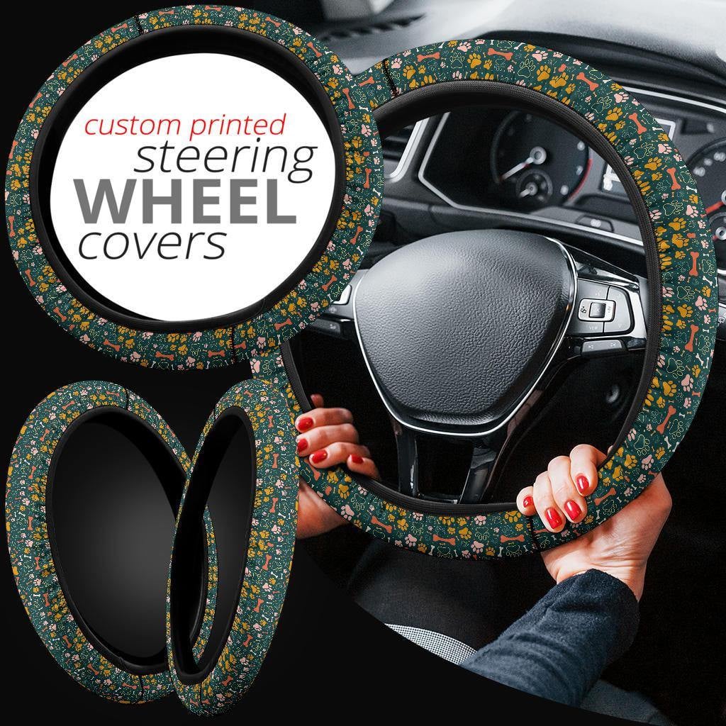 Dog Paw Pattern Anime Steering Wheel Cover