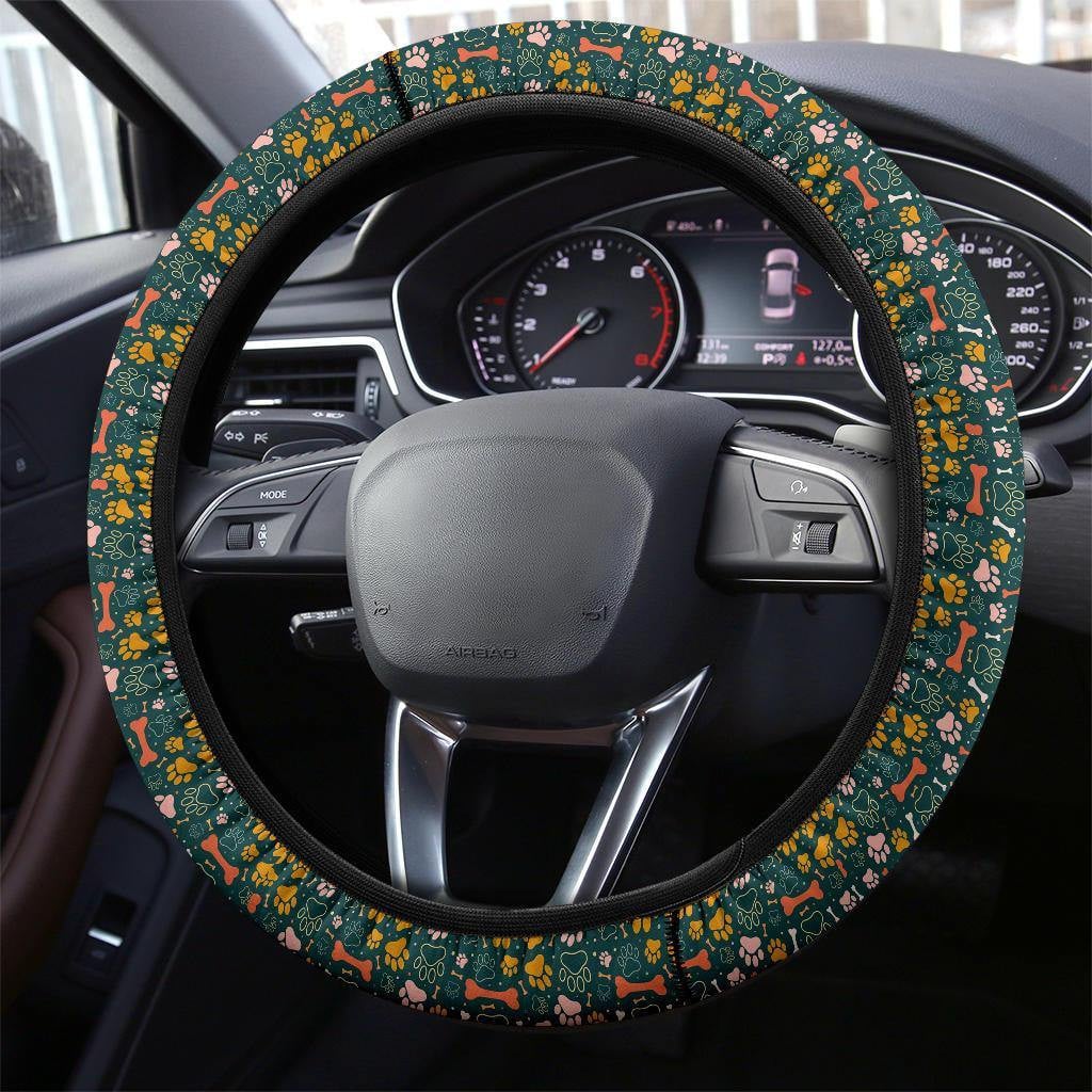 Dog Paw Pattern Anime Steering Wheel Cover