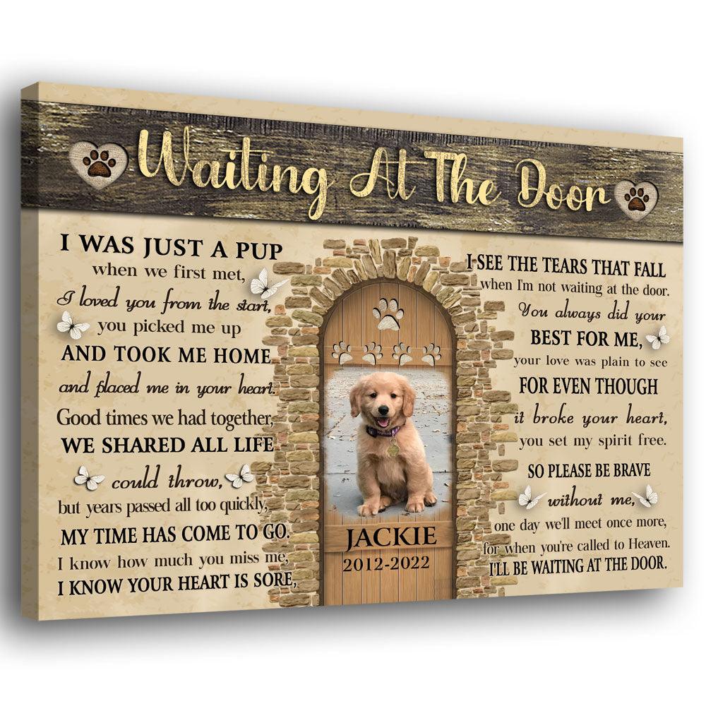 Custom Pet Memorial Canvas - "Waiting At The Door" Poem Dog Loss Gift - PersonalizedFury