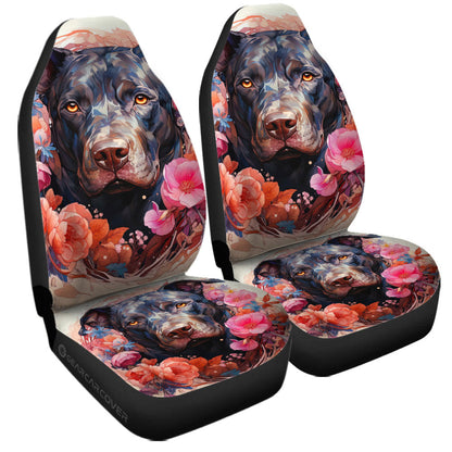 Dog Pitbull Floral Car Seat Covers Custom Car Accessories
