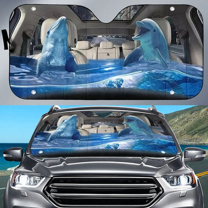 Dolphin Car All Over Printed 3D Sun Shade
