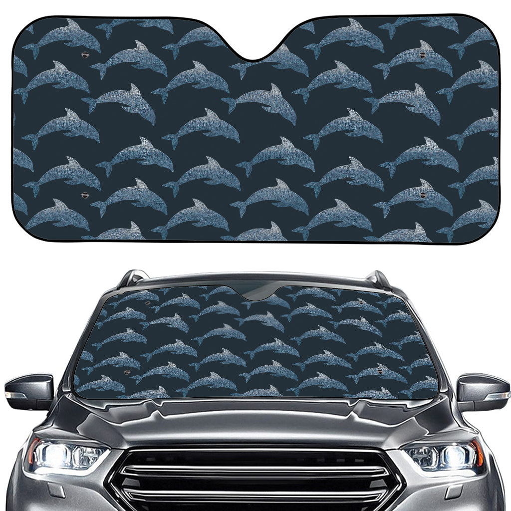 Dolphin Dot Pattern Print Car Windshield Sun Shade