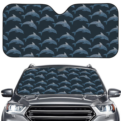 Dolphin Dot Pattern Print Car Windshield Sun Shade