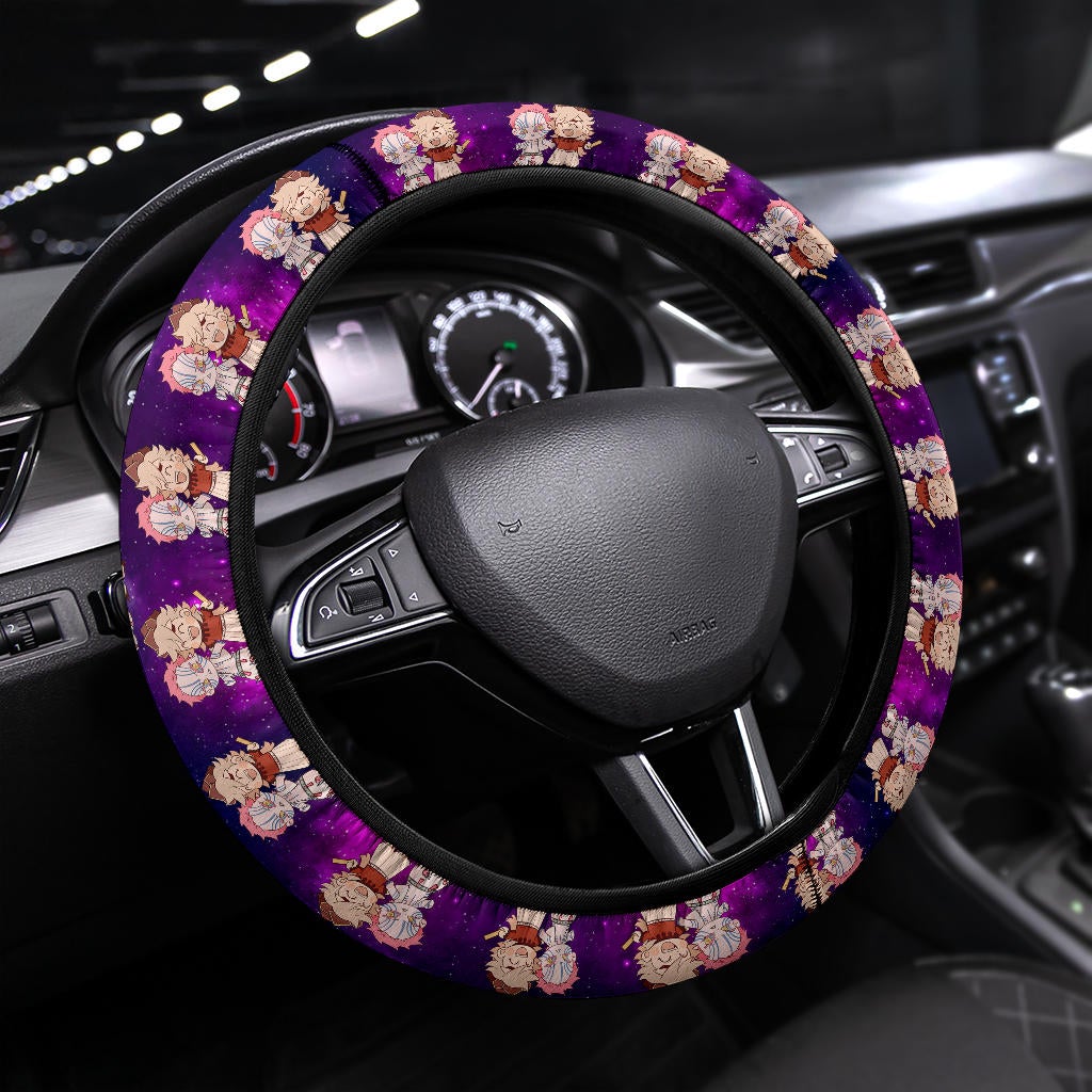 Doma and Akaza Demon Slayer Anime Premium Custom Car Steering Wheel Cover 1