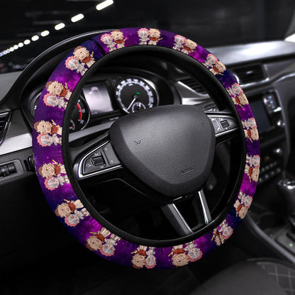 Doma and Akaza Demon Slayer Anime Premium Custom Car Steering Wheel Cover 1