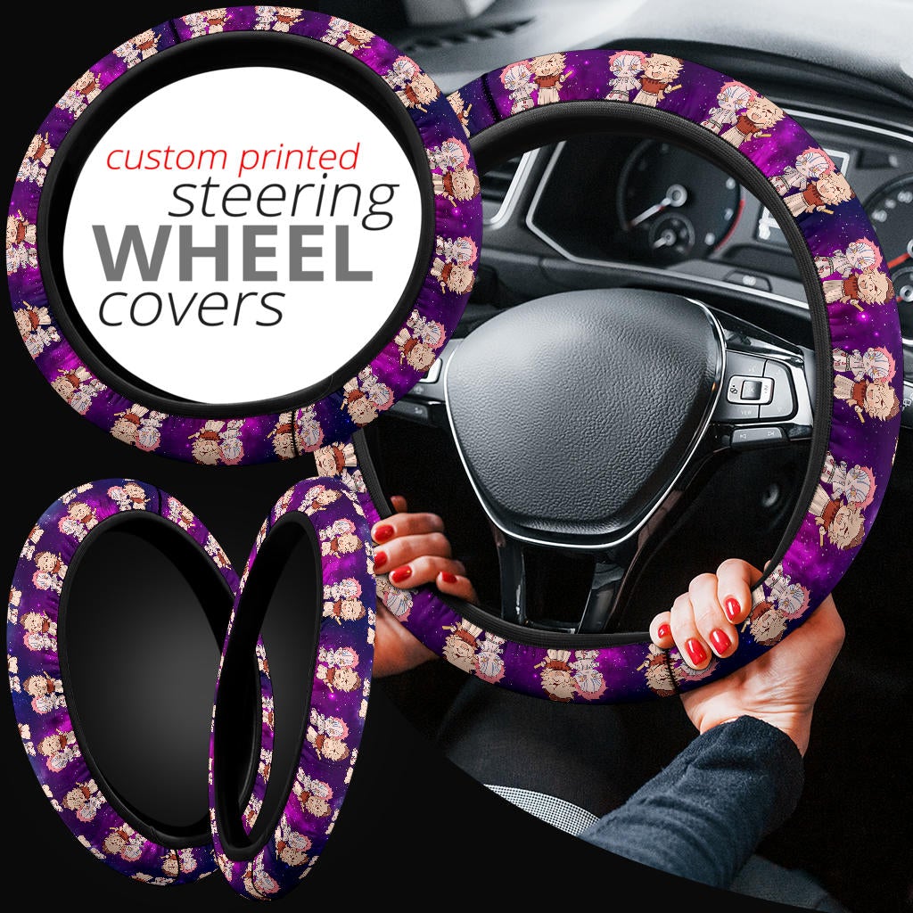 Doma and Akaza Demon Slayer Anime Premium Custom Car Steering Wheel Cover 1