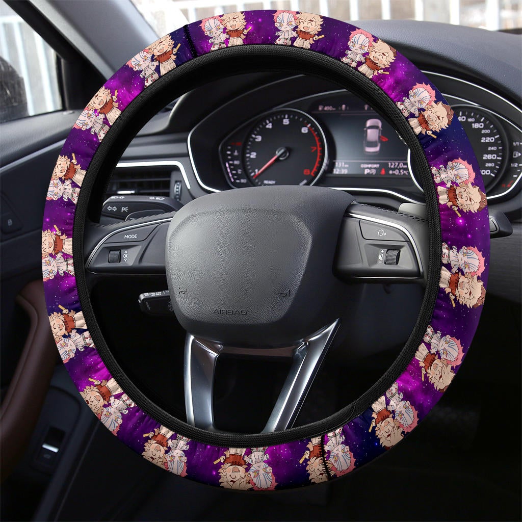 Doma and Akaza Demon Slayer Anime Premium Custom Car Steering Wheel Cover 1