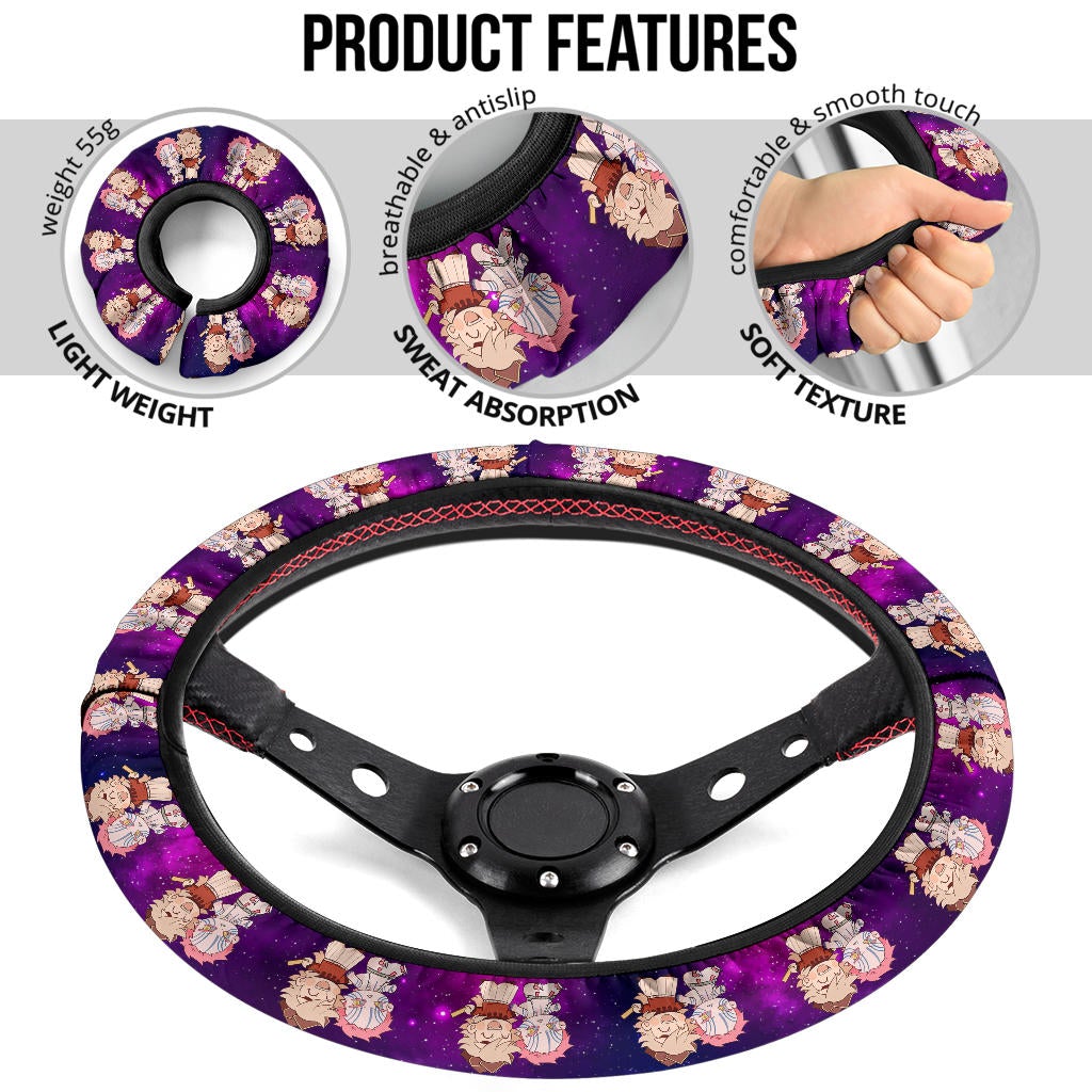 Doma and Akaza Demon Slayer Anime Premium Custom Car Steering Wheel Cover 1