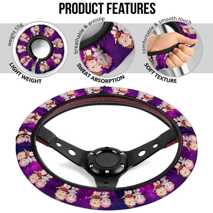 Doma and Akaza Demon Slayer Anime Premium Custom Car Steering Wheel Cover 1