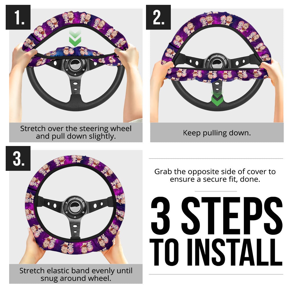 Doma and Akaza Demon Slayer Anime Premium Custom Car Steering Wheel Cover 1
