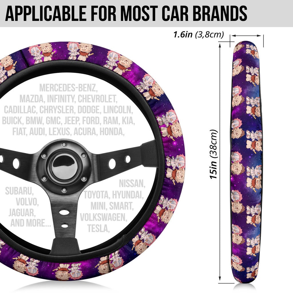 Doma and Akaza Demon Slayer Anime Premium Custom Car Steering Wheel Cover 1