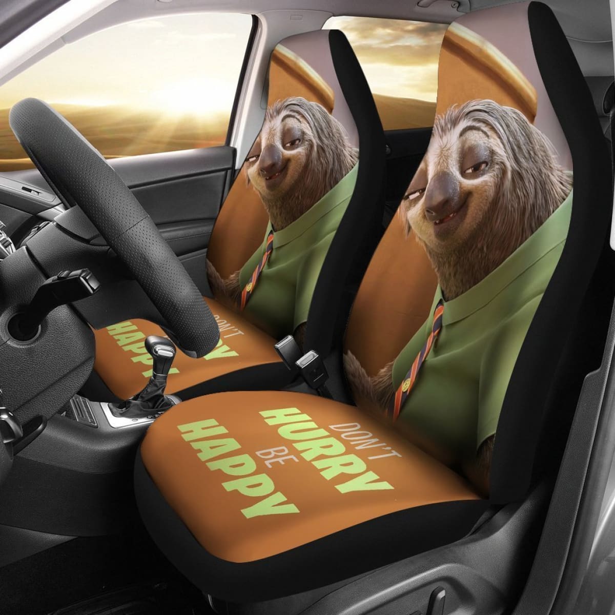 Don'T Hurry Be Happy Sloth Zootopia Car Seat Covers Lt04 Universal Fit 225721