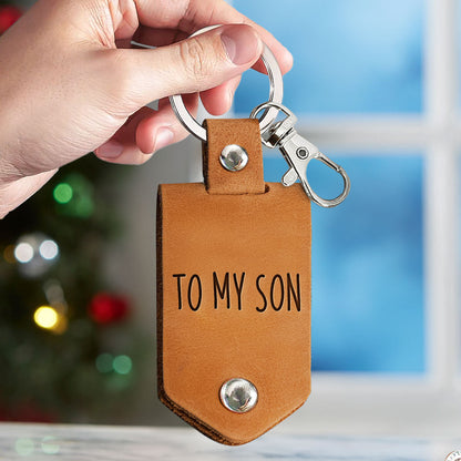 Don't Do Stupid Shit For Kids, Son, Daughter - Personalized Leather Photo Keychain