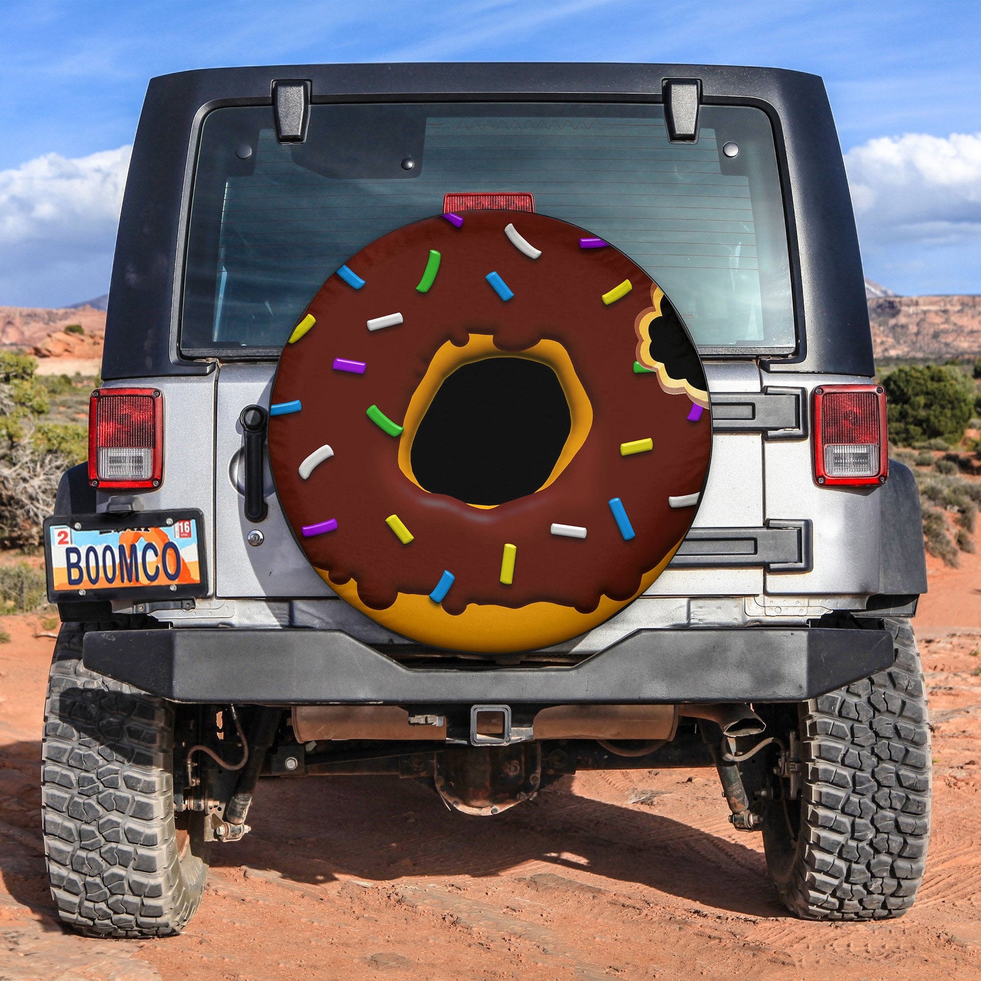 Donut Bite Chocolate Spare Tire Cover
