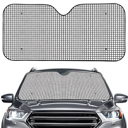 Doodle Windowpane Pattern Print Car Windshield Sun Shade
