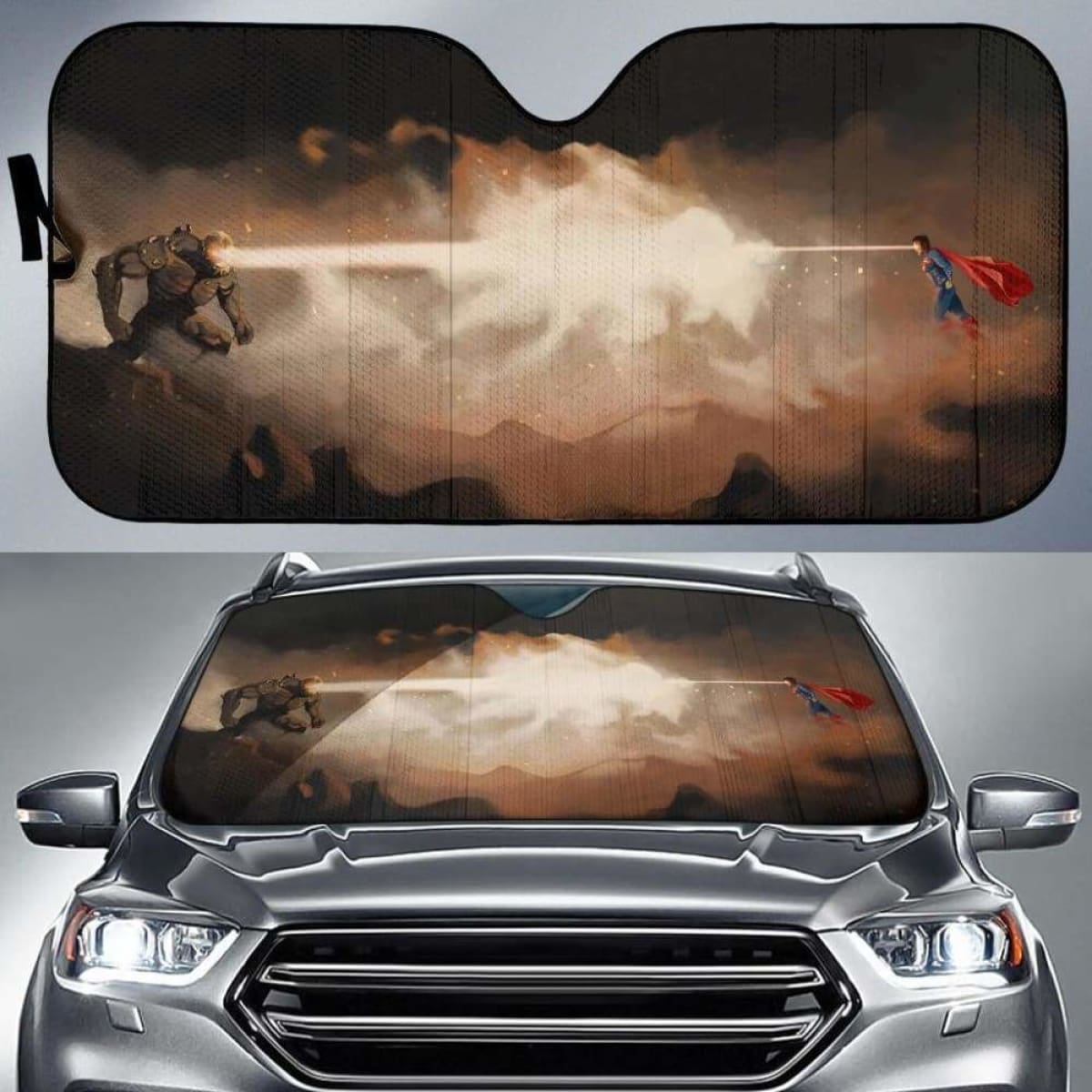 Doomdays Vs Superman Car Auto Sun Shades Universal Fit 051312