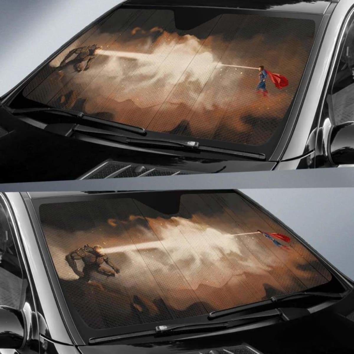Doomdays Vs Superman Car Auto Sun Shades Universal Fit 051312